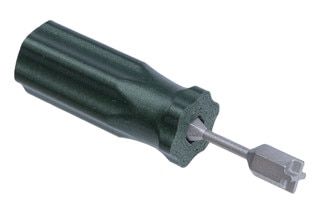 FCD SRO Battery Tool is made of stainless steel with a removeable handle